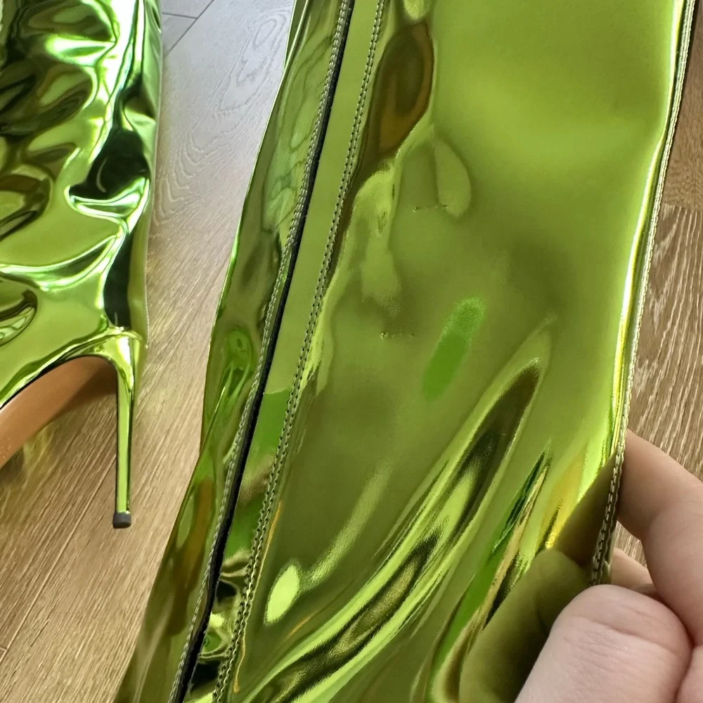 ALEXANDRE VAUTHIER TALL METALLIC BOOTS IN GREEN SIZE IT40 - Picture 7 of 10